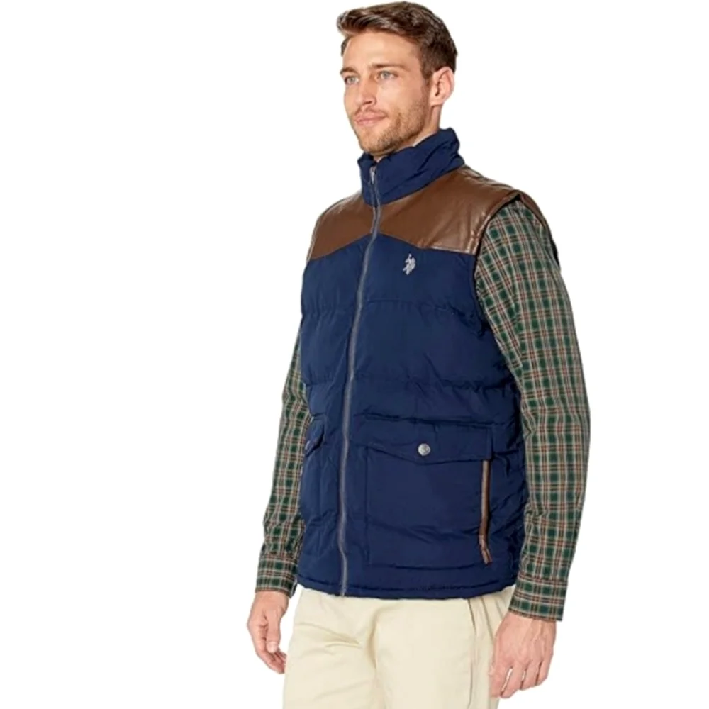 U.S. Polo Assn. Mens Puffer Vest Size S Womens M/L Unisex Puffer Vest Navy - Picture 11 of 13